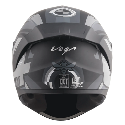 VEGA Sonic Dx Legend Dull Black Gray Full Face Helmet