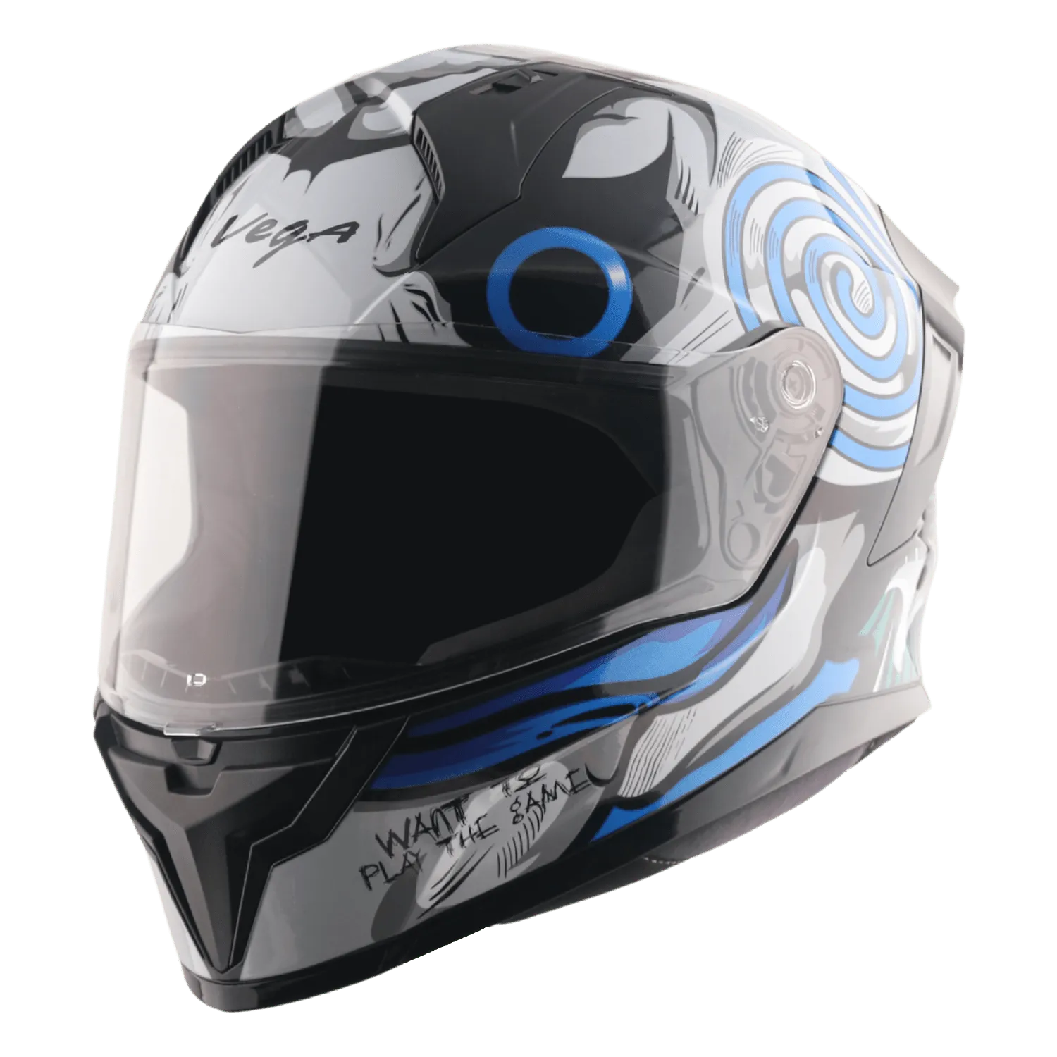 VEGA Sonic Dx Saw Black Blue Full Face Helmet