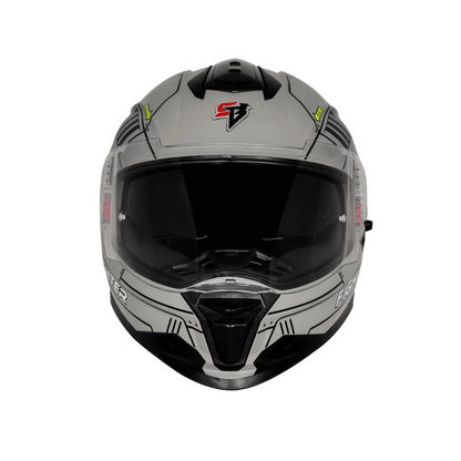 Steelbird Sbh 57 Fighter F6 Black Grey Full Face Helmet