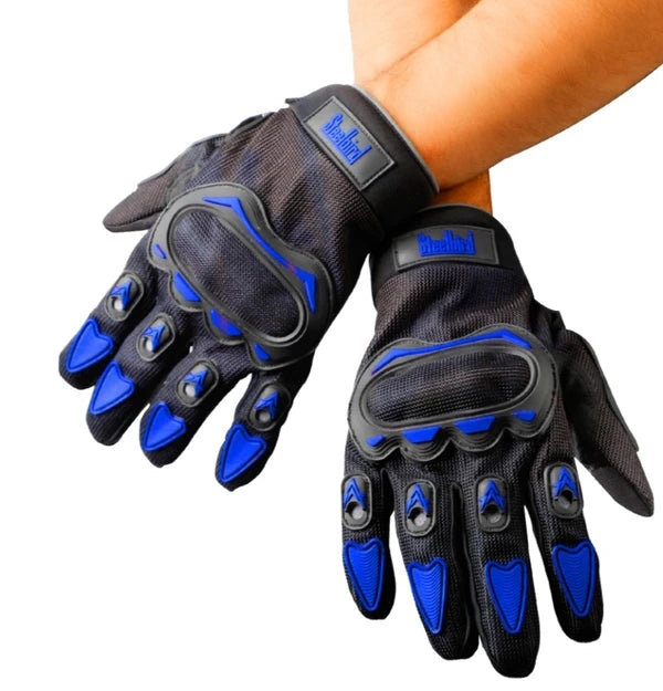 STEELBIRD Full Length Riding Black Blue Gloves Riding Gears