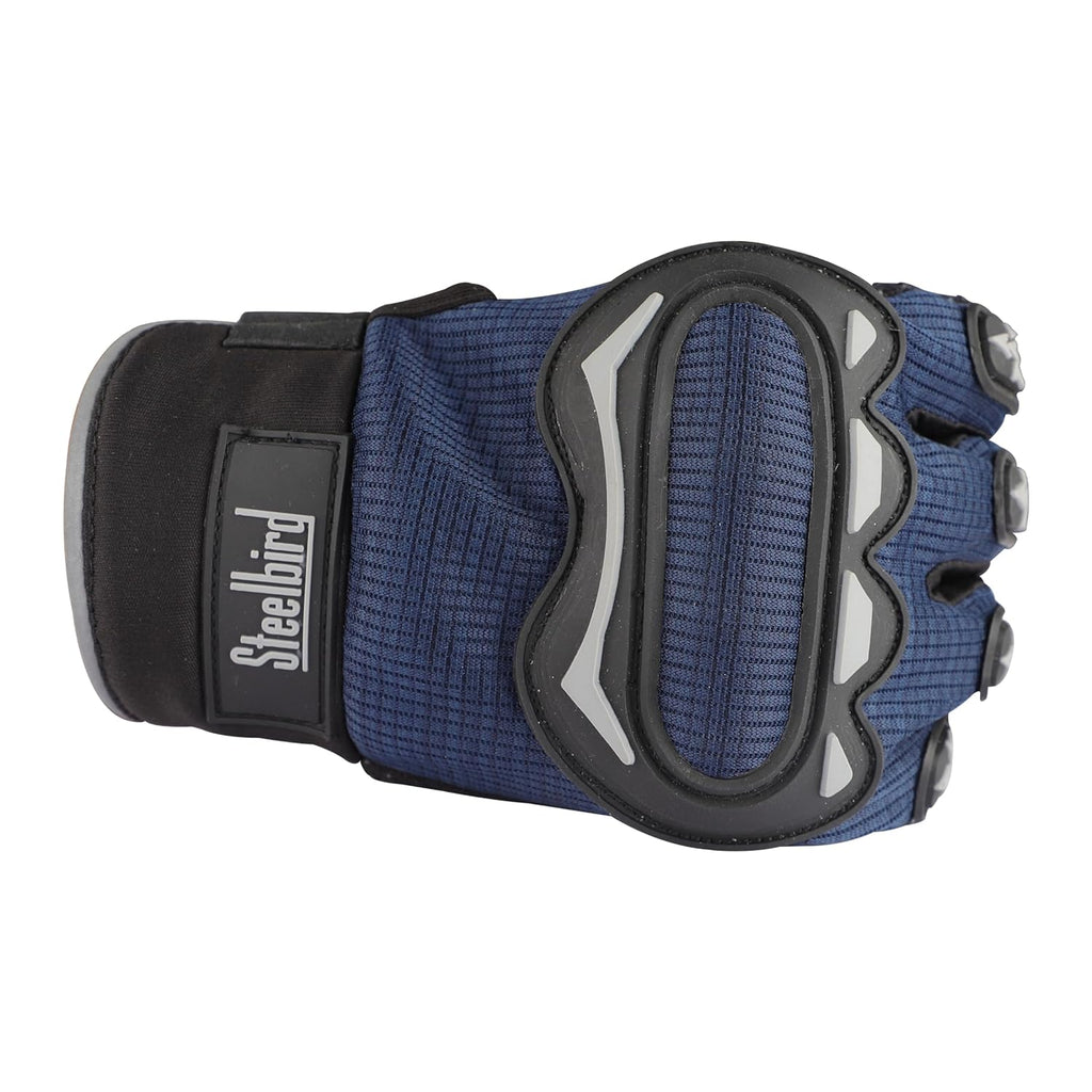 STEELBIRD Steelbrid Blue Grey Gloves Riding Gears