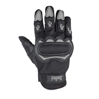 STEELBIRD Full Length Riding Black Grey Gloves Riding Gears