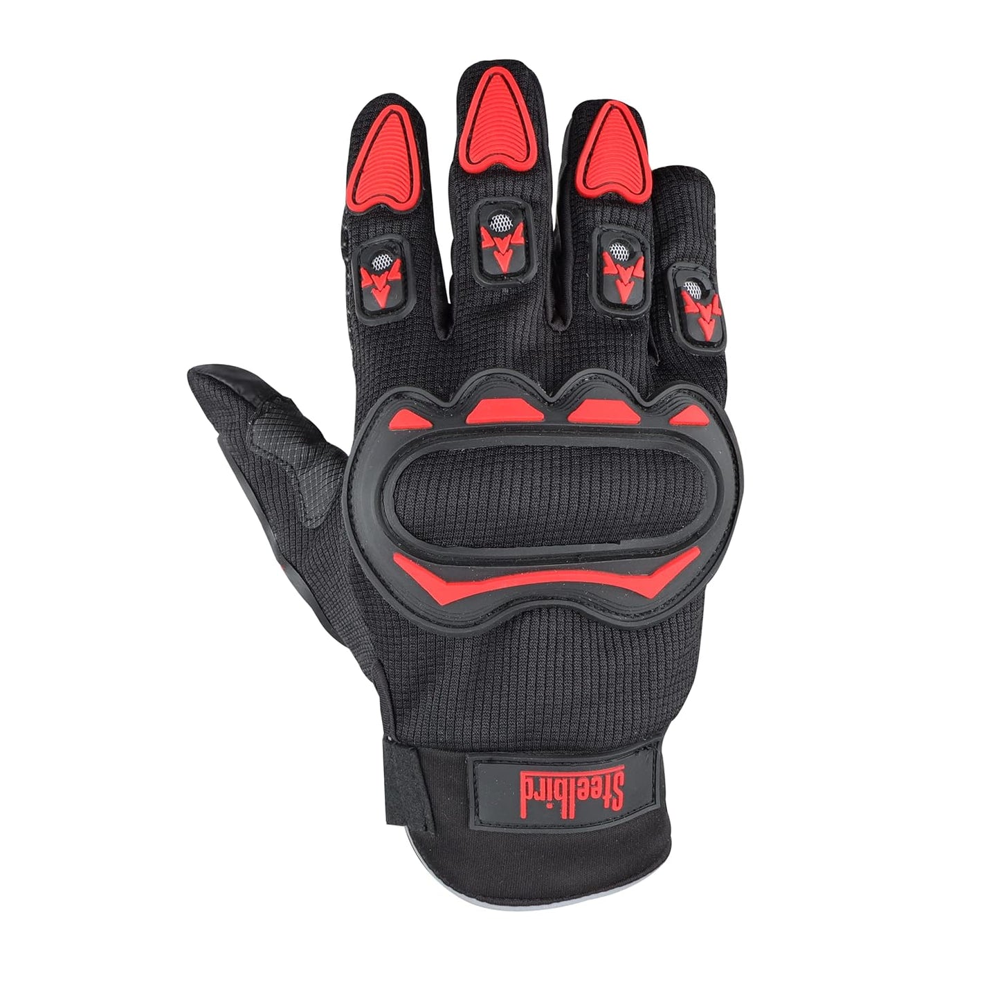 STEELBIRD Black Red Gloves Riding Gears