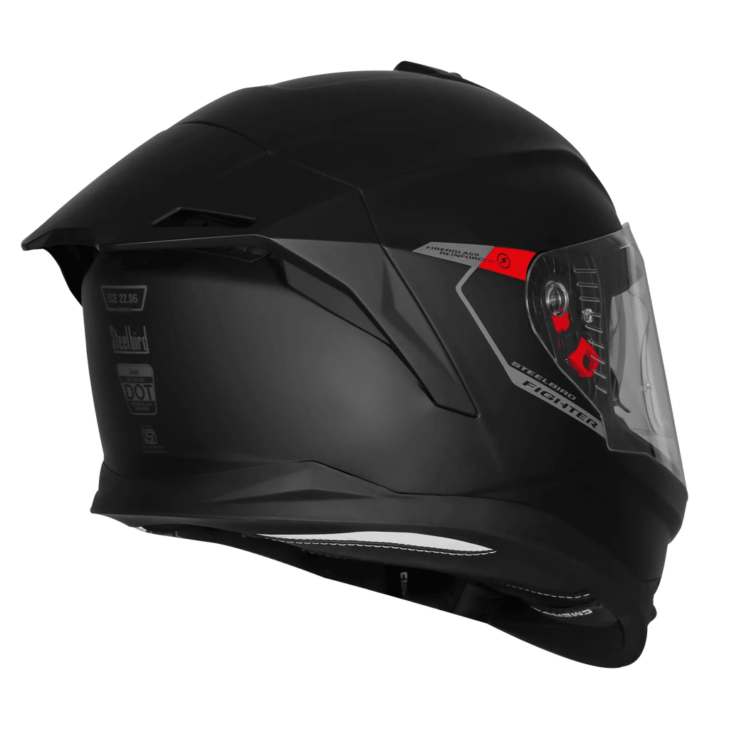 Steelbird Sb 120 Fighter Black Grey with ECE 22.06 Full Face Helmet