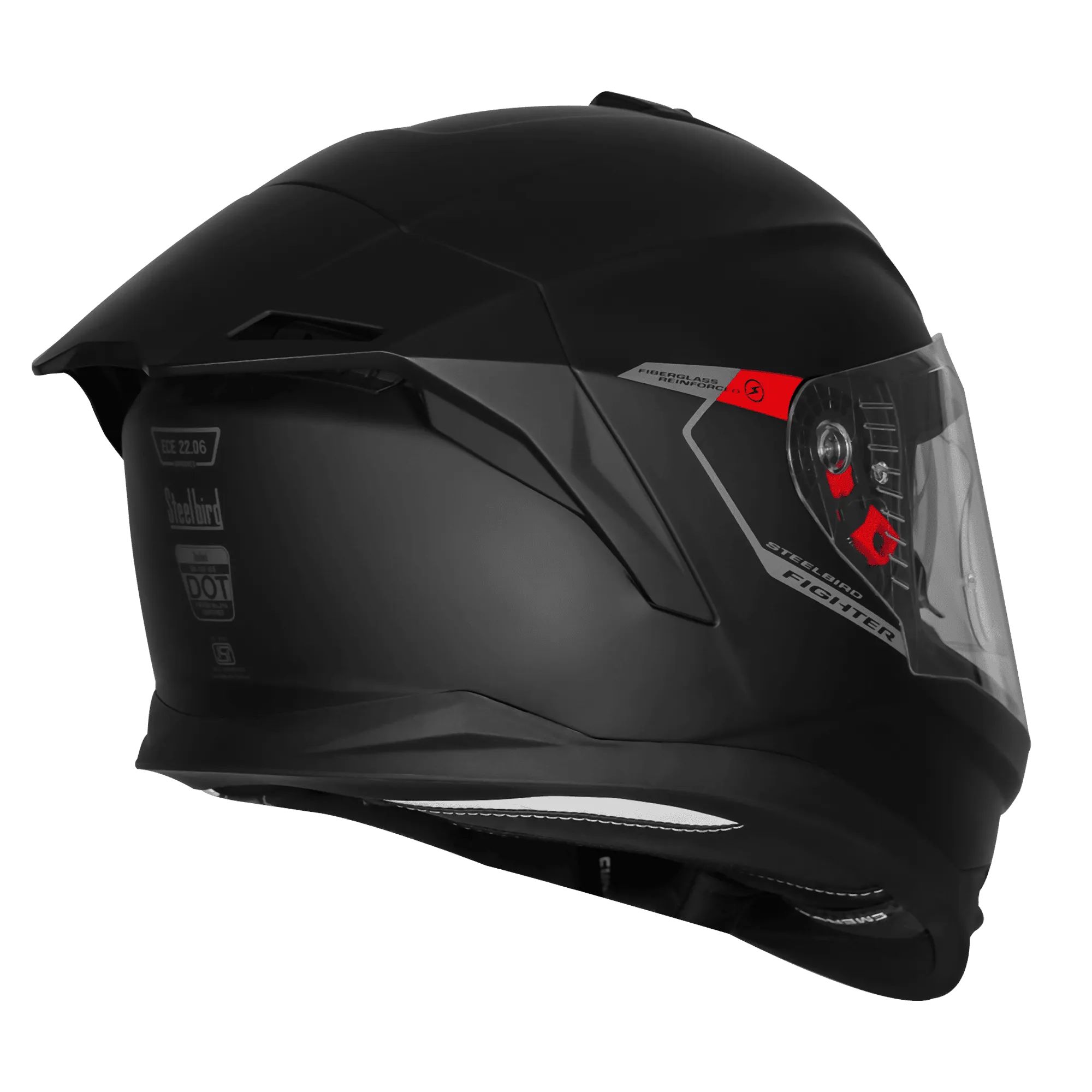 Steelbird Sb 120 Fighter Black Grey with ECE 22.06 Full Face Helmet
