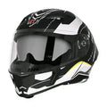 Steelbird Sba-20 Silver Born To Ride Black Grey Flip-Up Helmet