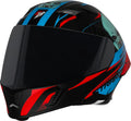Steelbird Sba-20 Strange Single Visor Black Red Flip Up Helmet
