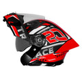 Steelbird Sba-20 Trace Single Visor Glossy Black Red Flip Up Helmet