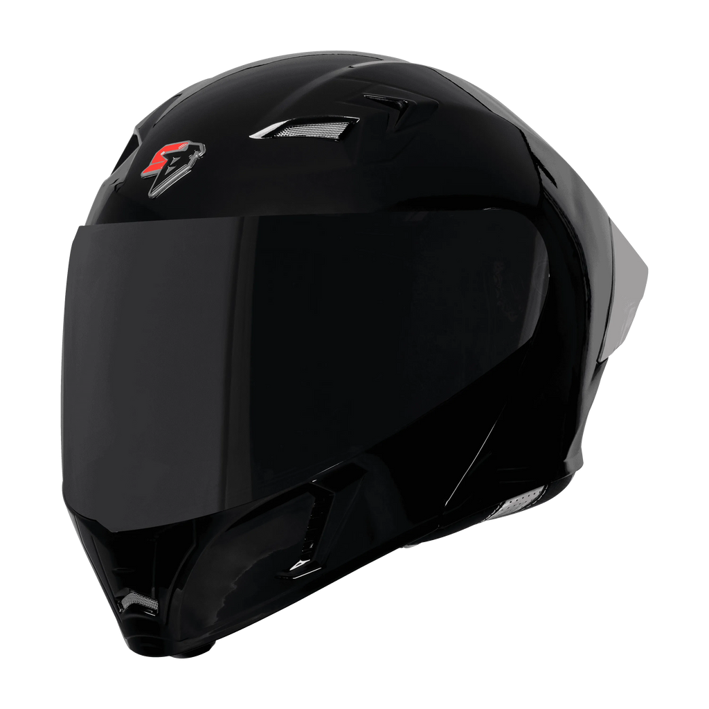 Steelbird Sba 20 Chrome Glossy Black Full Face Helmet