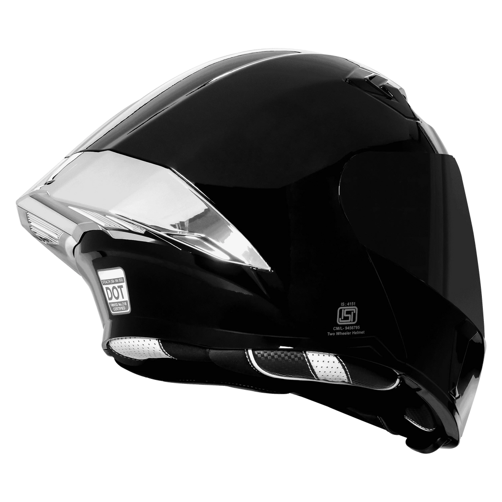 Steelbird Sba 20 Chrome Glossy Black Full Face Helmet