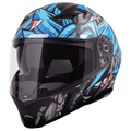 STEELBIRD Sba20 Dark Warrior Black Jazz Blue Full Face Helmet