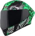 STEELBIRD Sba20 Draco Matt Black Green Flip Up Helmet