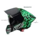 STEELBIRD Sba20 Draco Matt Black Green Flip Up Helmet