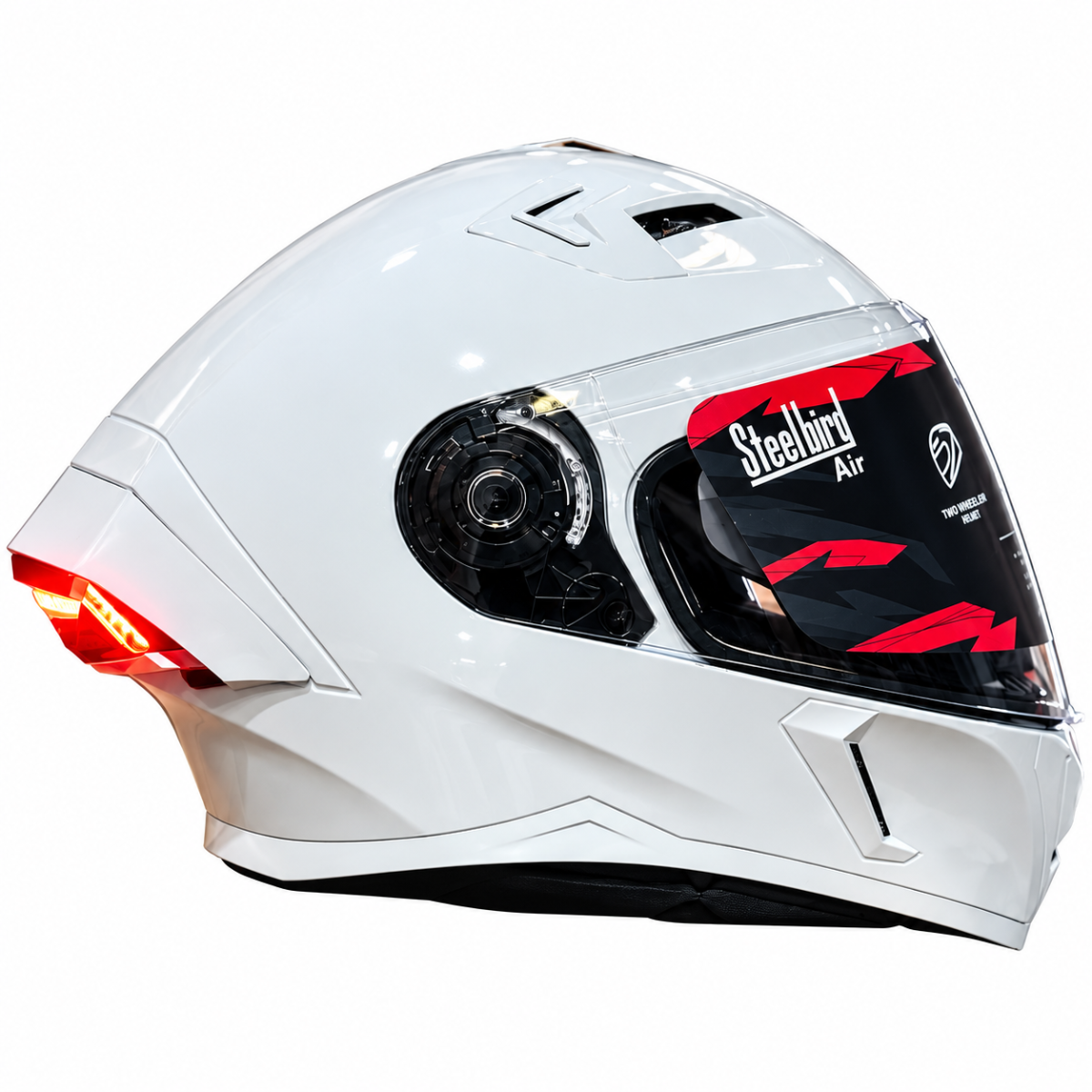 Steelbird Sba 11 Lt Glossy White Full Face Helmet