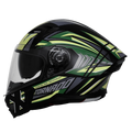 Steelbird Sba 11 Tornado T1 Black Battle Green Full Face Helmet