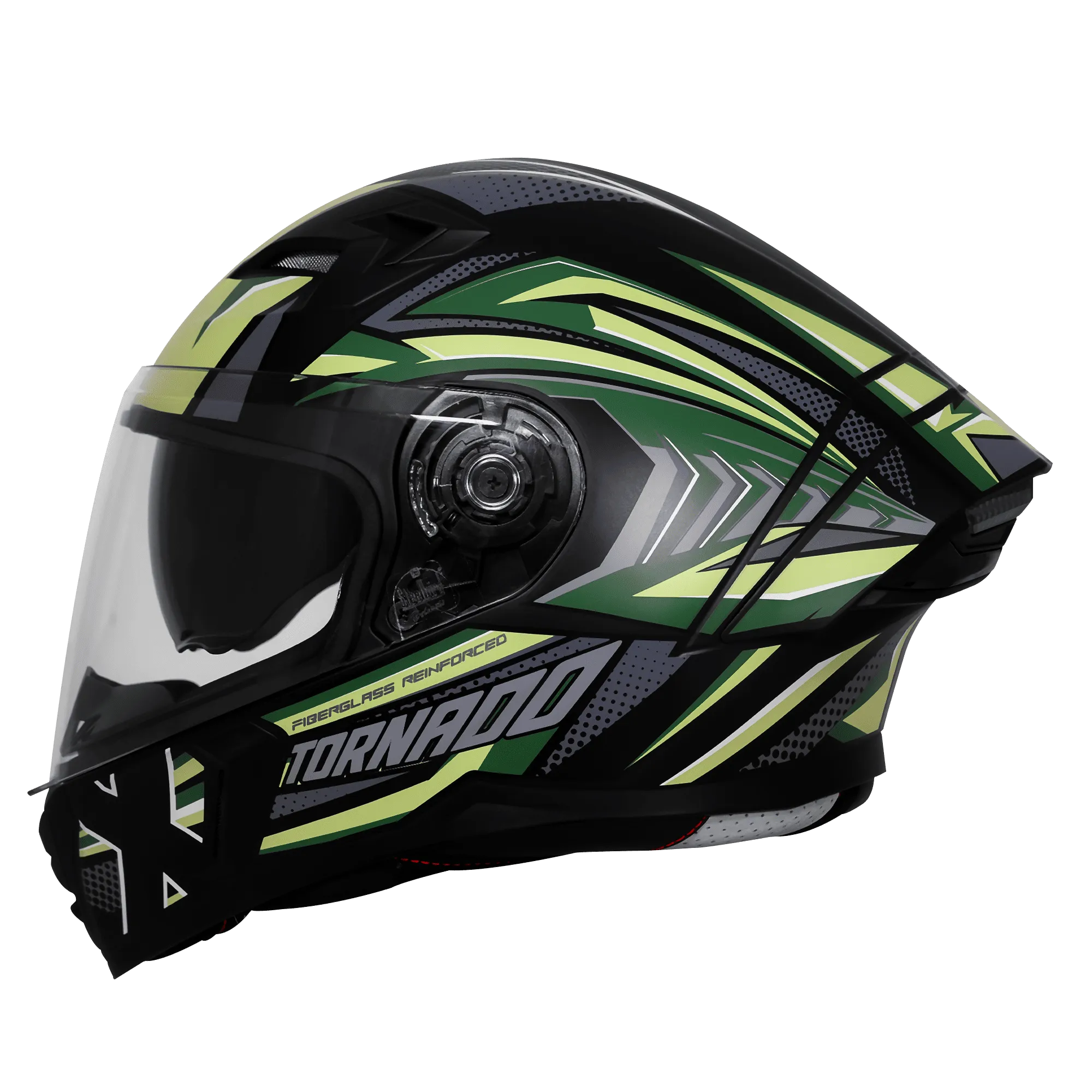 Steelbird Sba 11 Tornado T1 Black Battle Green Full Face Helmet