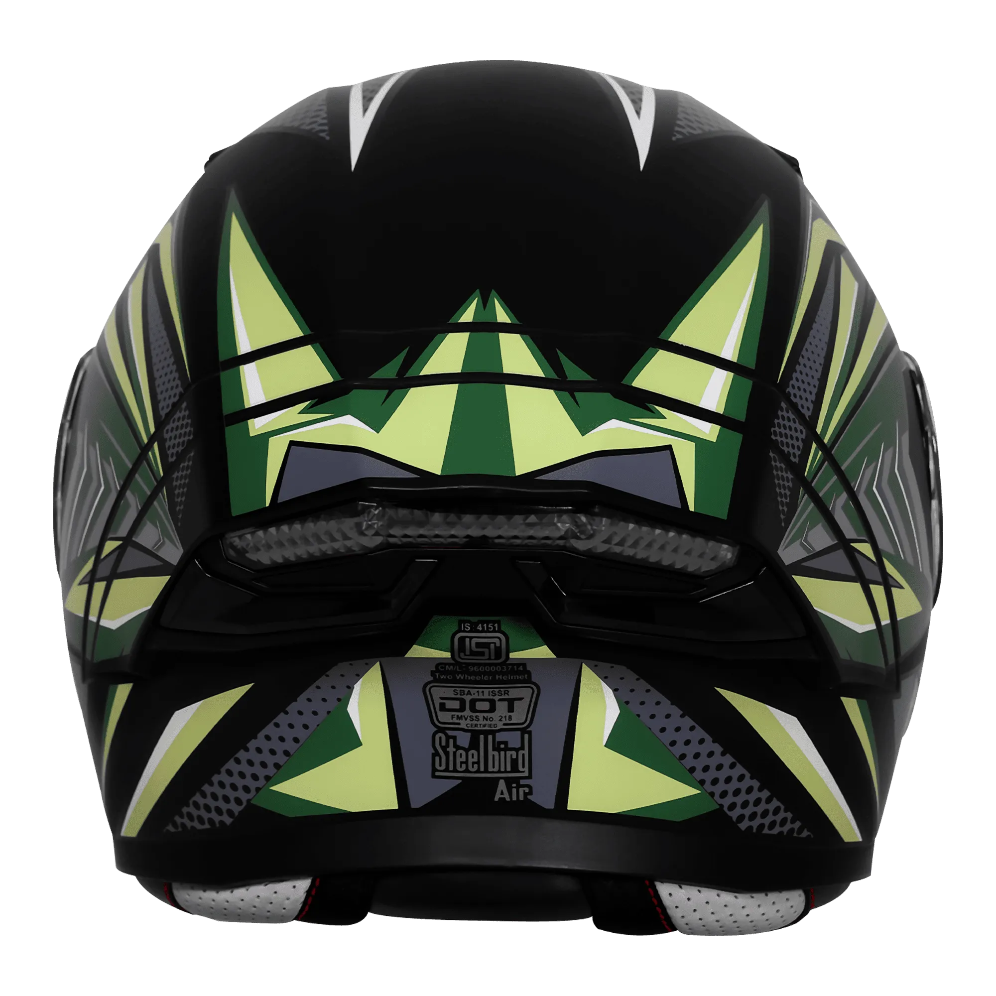 Steelbird Sba 11 Tornado T1 Black Battle Green Full Face Helmet