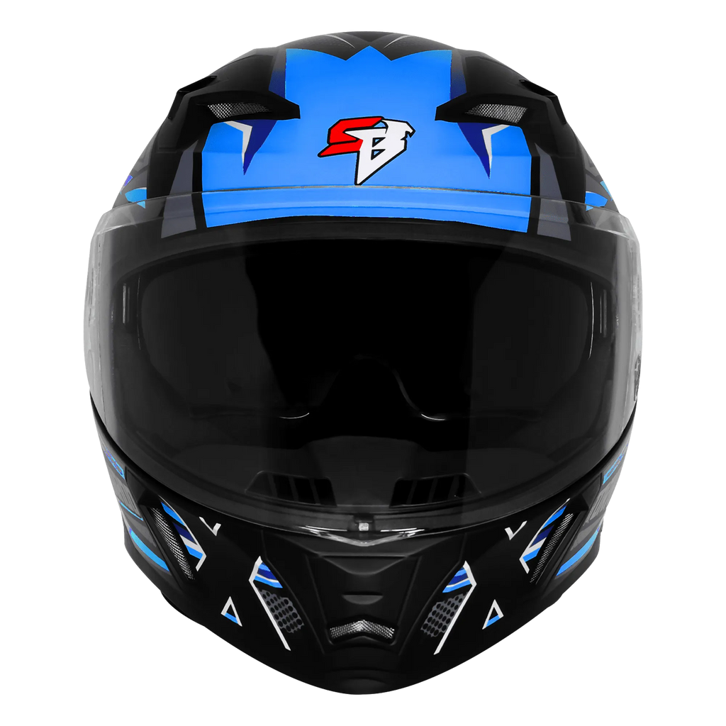 Steelbird Sba 11 Tornado T1 Black Blue Full Face Helmet