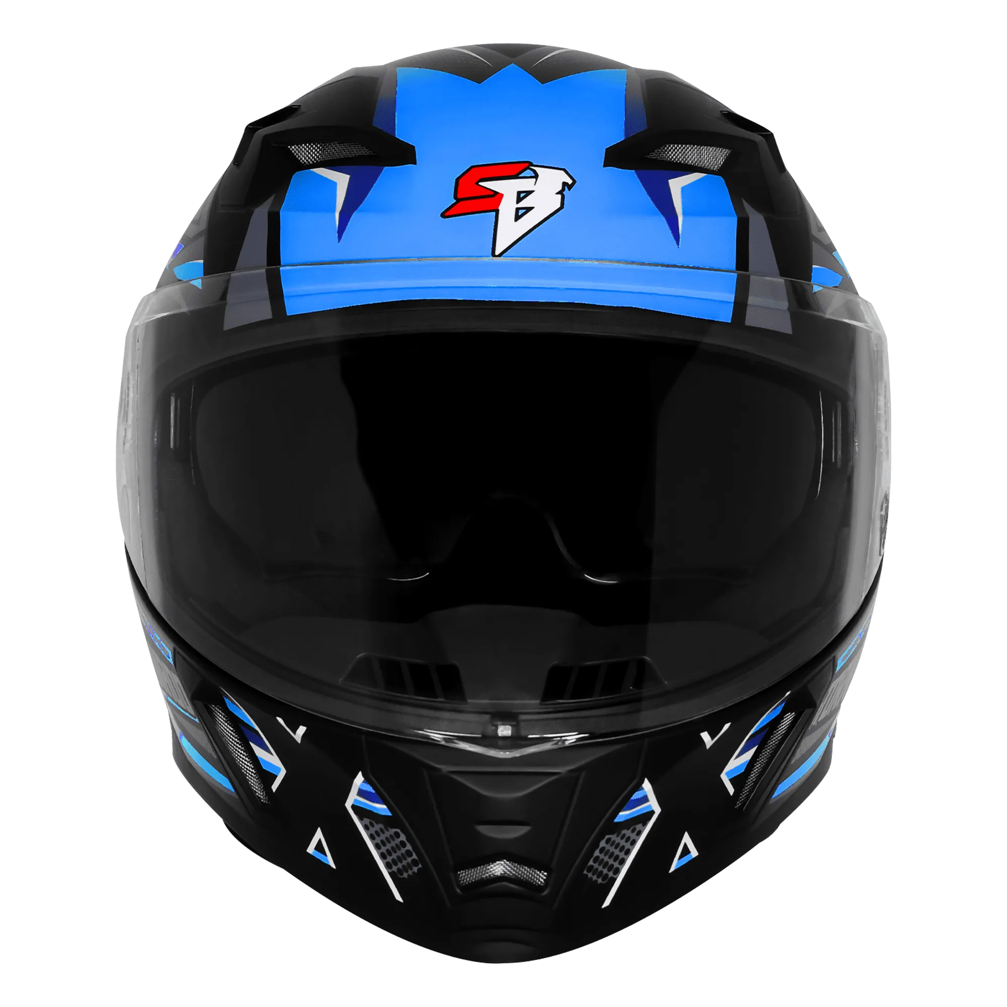 Steelbird Sba 11 Tornado T1 Black Blue Full Face Helmet