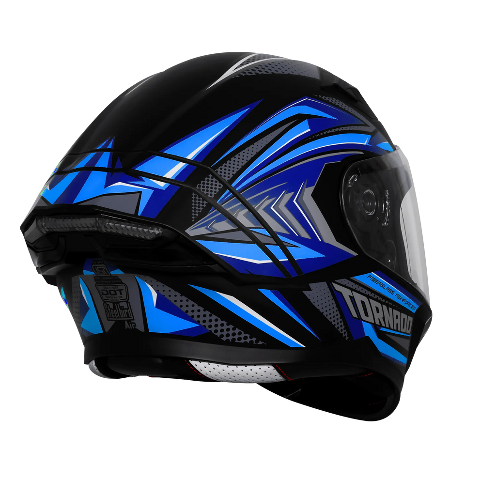 Steelbird Sba 11 Tornado T1 Black Blue Full Face Helmet