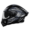 Steelbird Sba 11 Tornado T1 Black Gray Full Face Helmet