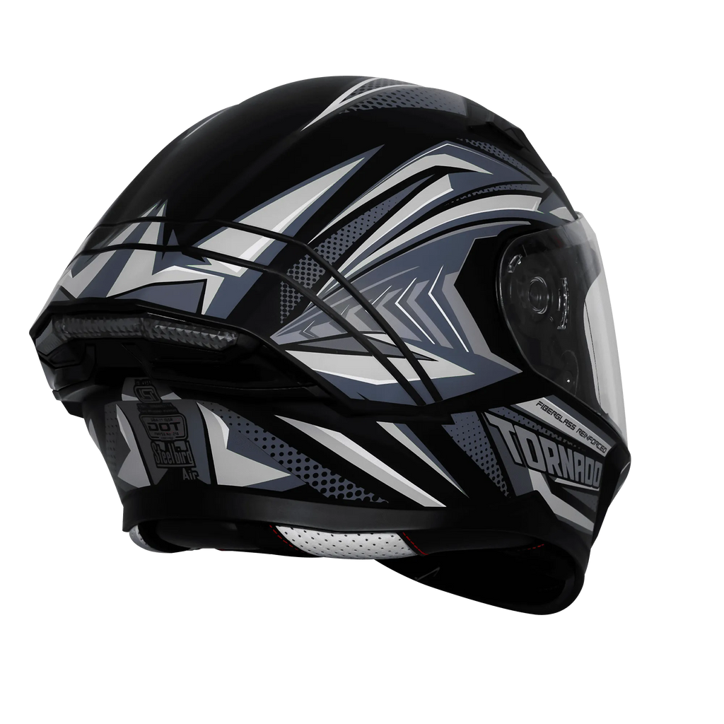 Steelbird Sba 11 Tornado T1 Black Gray Full Face Helmet