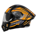 Steelbird Sba 11 Tornado T1 Black Orange Full Face Helmet