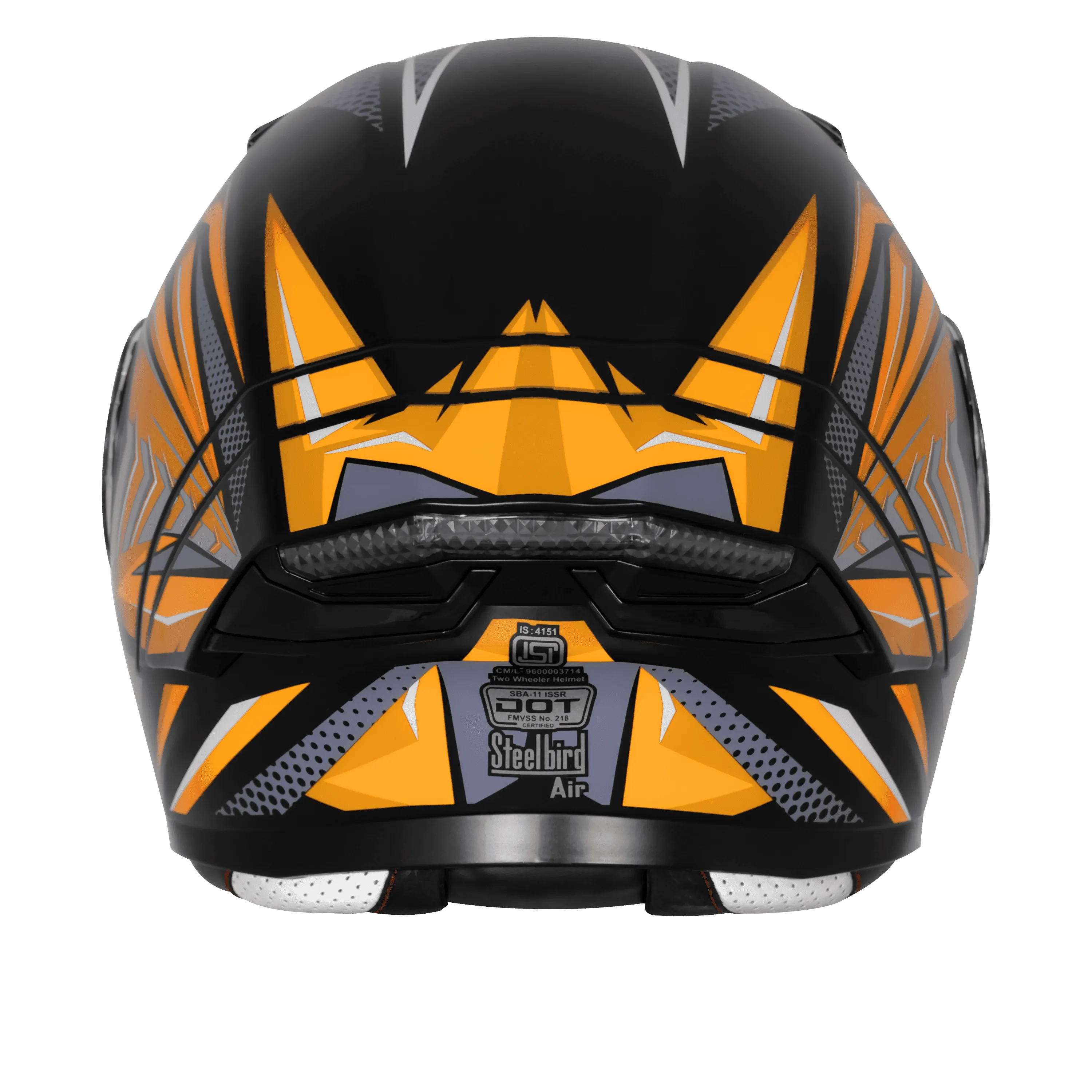 Steelbird Sba 11 Tornado T1 Black Orange Full Face Helmet