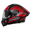 Steelbird Sba 11 Tornado T1 Black Red Full Face Helmet