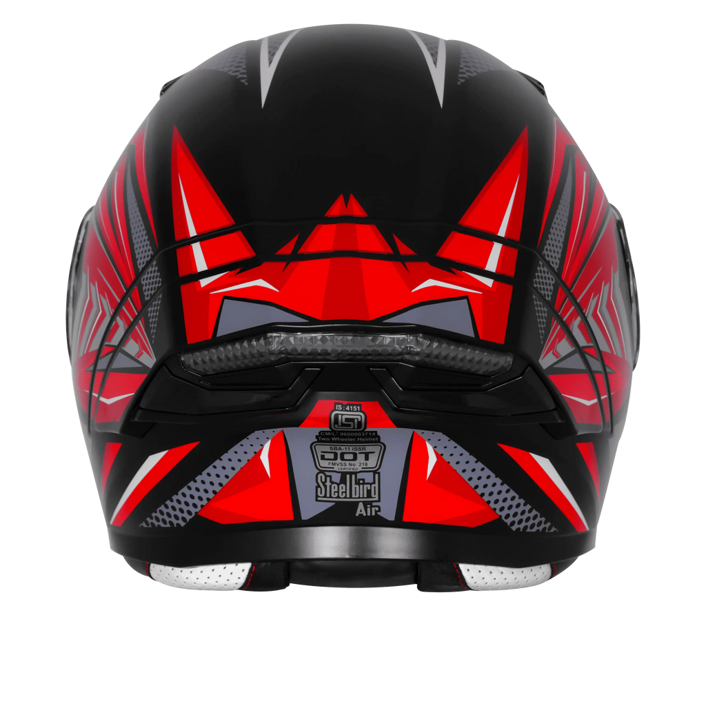 Steelbird Sba 11 Tornado T1 Black Red Full Face Helmet