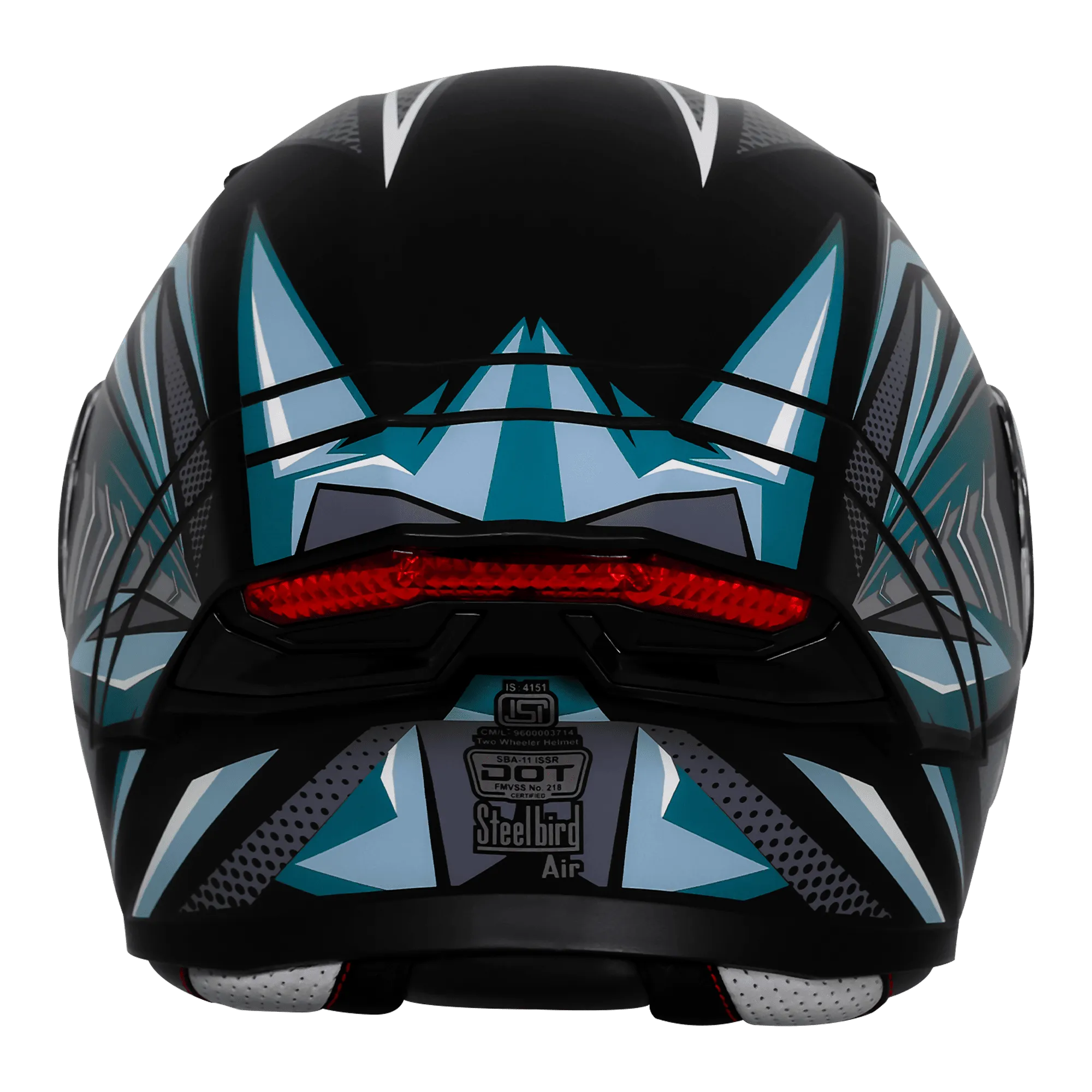 Steelbird Sba 11 Tornado T1 Black Sea Green Full Face Helmet