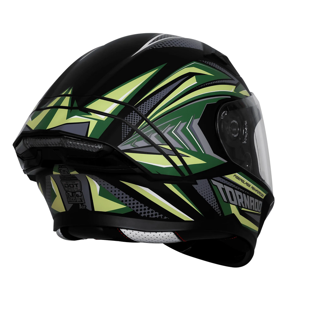 Steelbird Sba 11 Tornado T1 Matt Black Battle Green Full Face Helmet