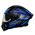 Steelbird Sba 11 Tornado T1 Matt Black Blue Full Face Helmet