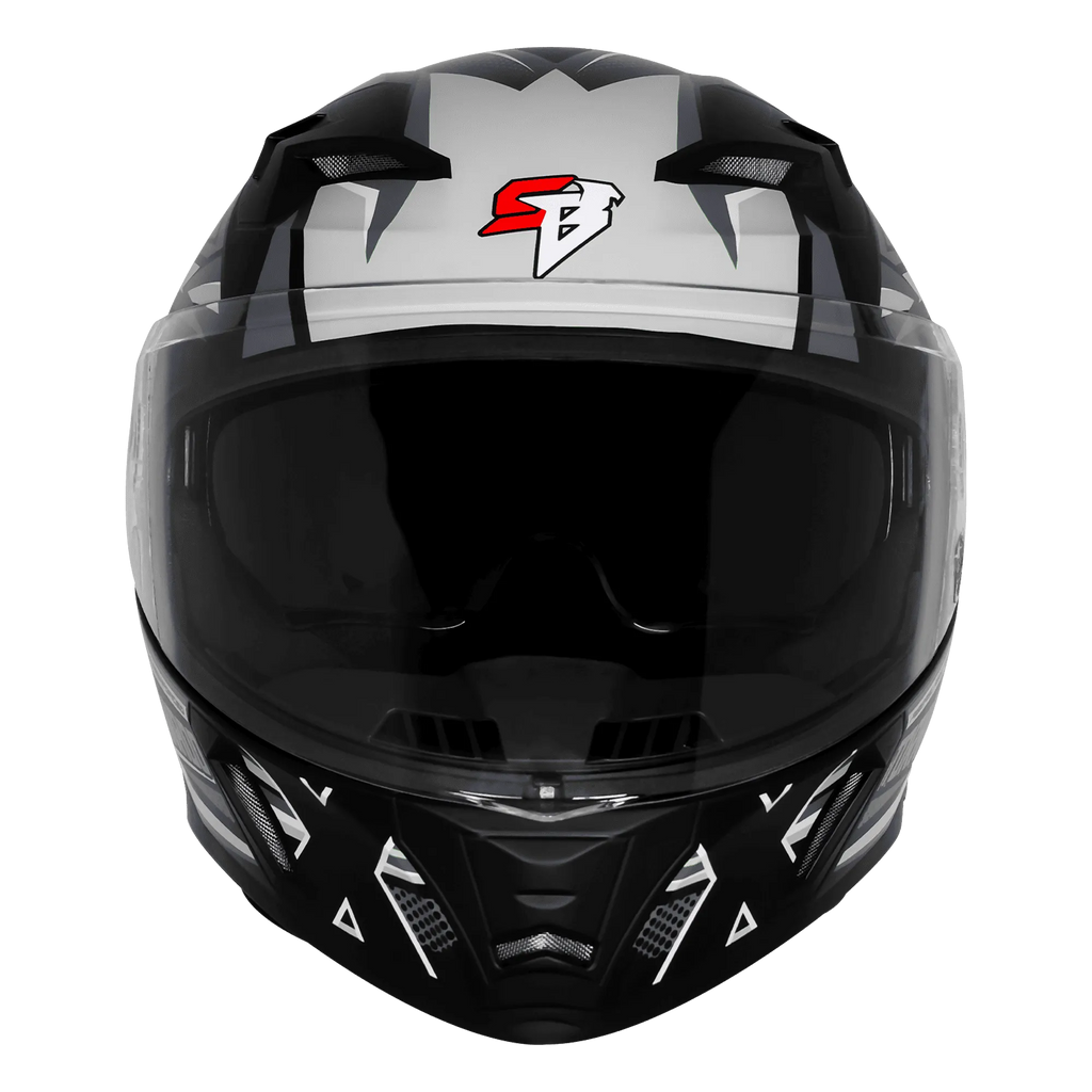 Steelbird Sba 11 Tornado T1 Matt Black Grey Full Face Helmet