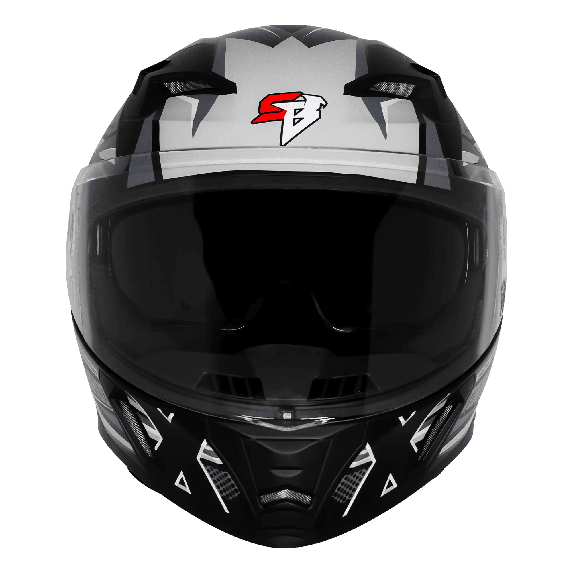 Steelbird Sba 11 Tornado T1 Matt Black Grey Full Face Helmet