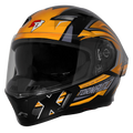 Steelbird Sba 11 Tornado T1 Matt Black Orange Full Face Helmet