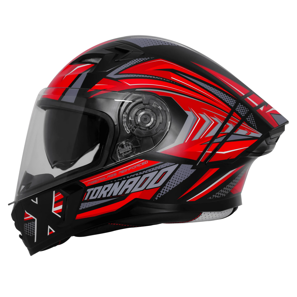 Steelbird Sba 11 Tornado T1 Matt Black Red Full Face Helmet