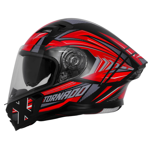 Steelbird Sba 11 Tornado T1 Matt Black Red Full Face Helmet