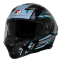 Steelbird Sba 11 Tornado T1 Matt Black Sea Green Full Face Helmet