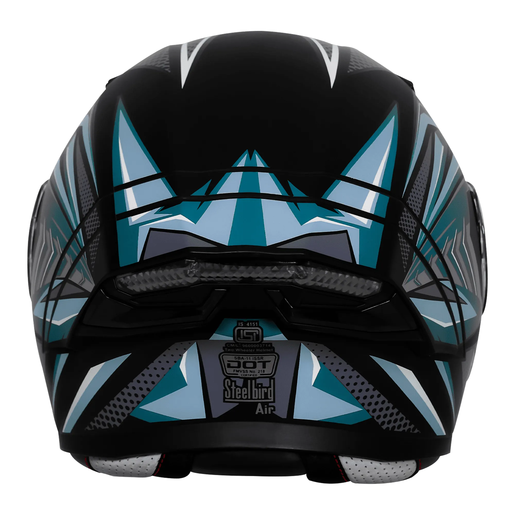 Steelbird Sba 11 Tornado T1 Matt Black Sea Green Full Face Helmet