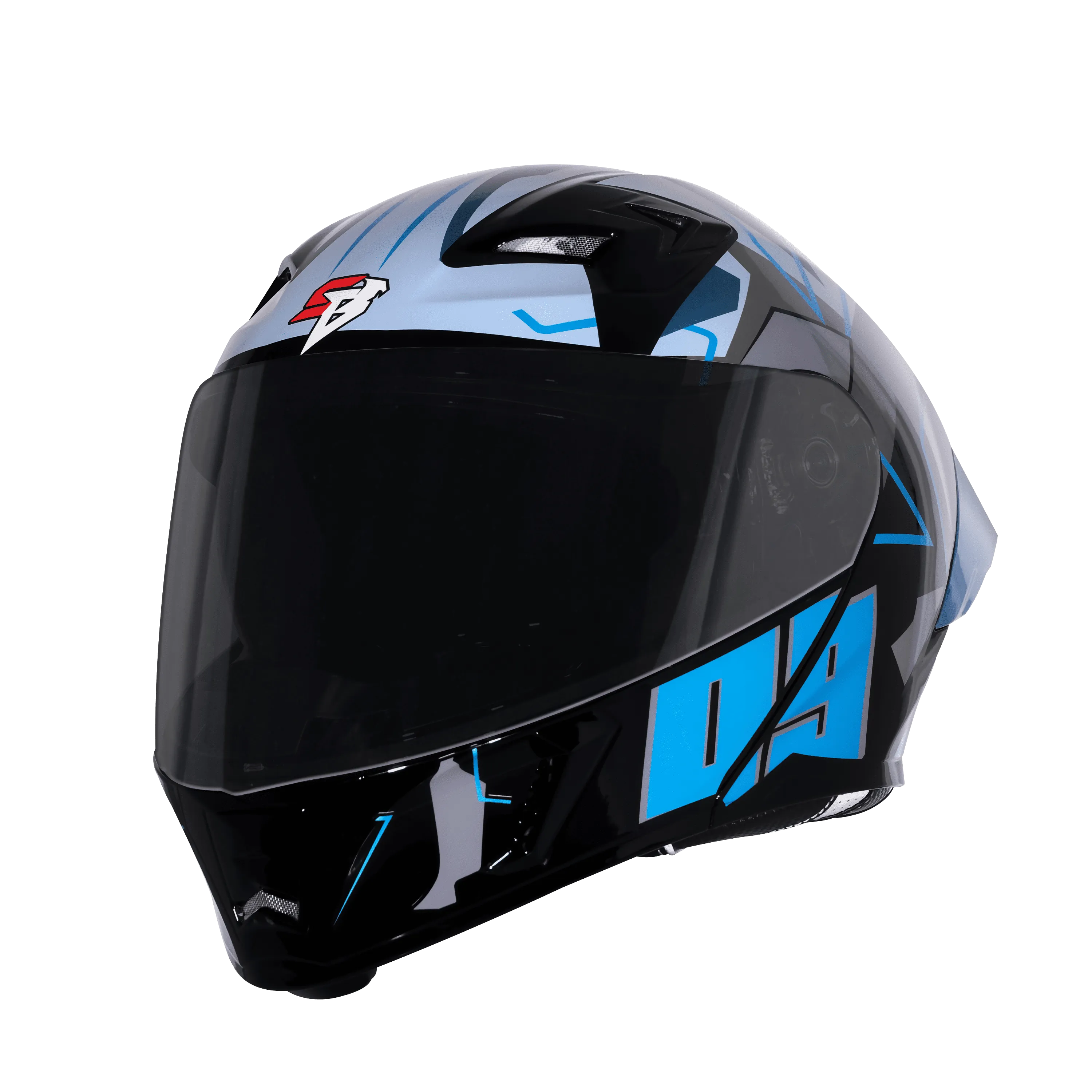 Steelbird Sba 20 09 Black Mettalic Blue Flip Up Helmet