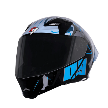 Steelbird Sba 20 09 Black Mettalic Blue Flip Up Helmet
