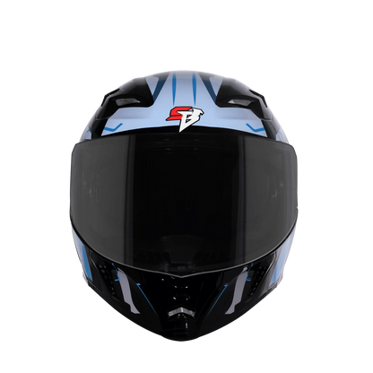 Steelbird Sba 20 09 Black Mettalic Blue Flip Up Helmet