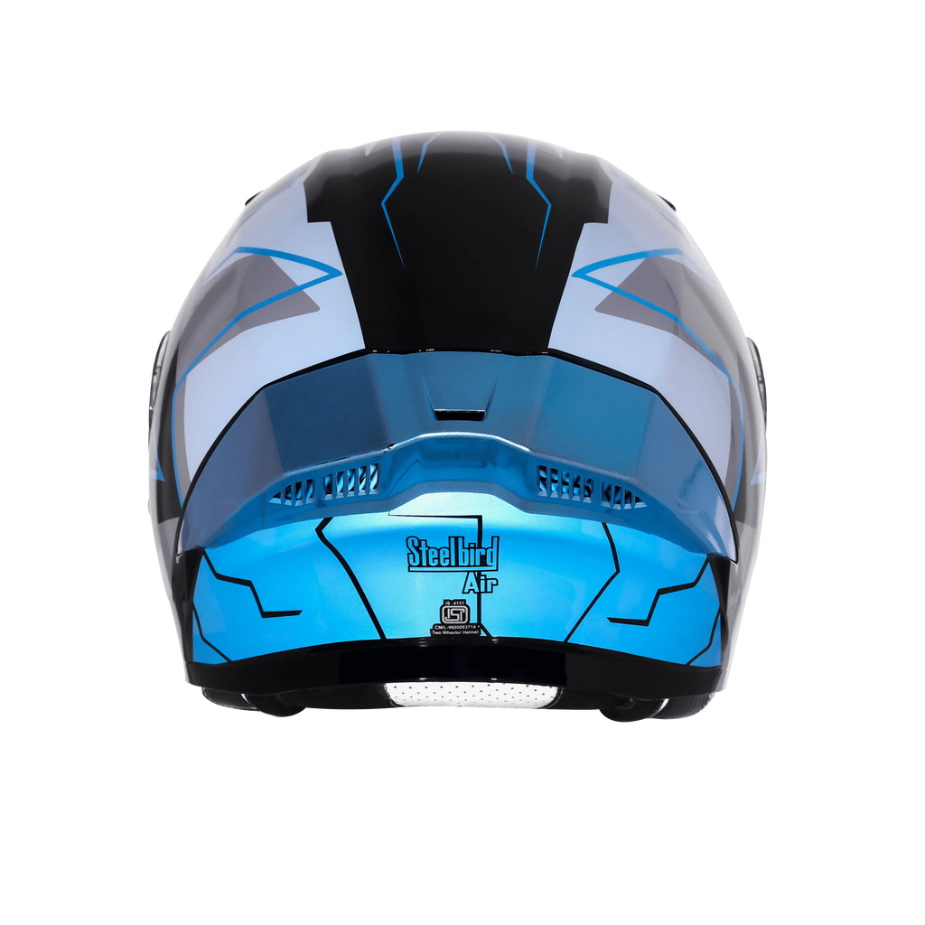 Steelbird Sba 20 09 Black Mettalic Blue Flip Up Helmet