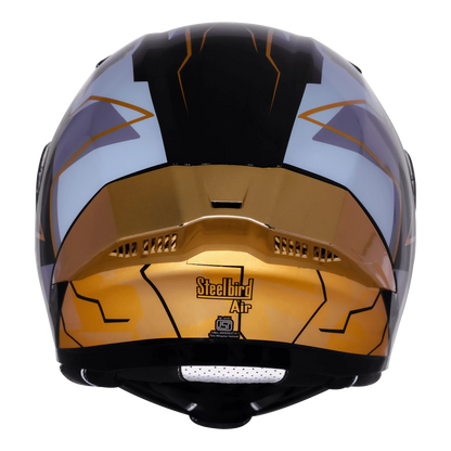 Steelbird Sba 20 09 Black Mettalic Gold Flip Up Helmet