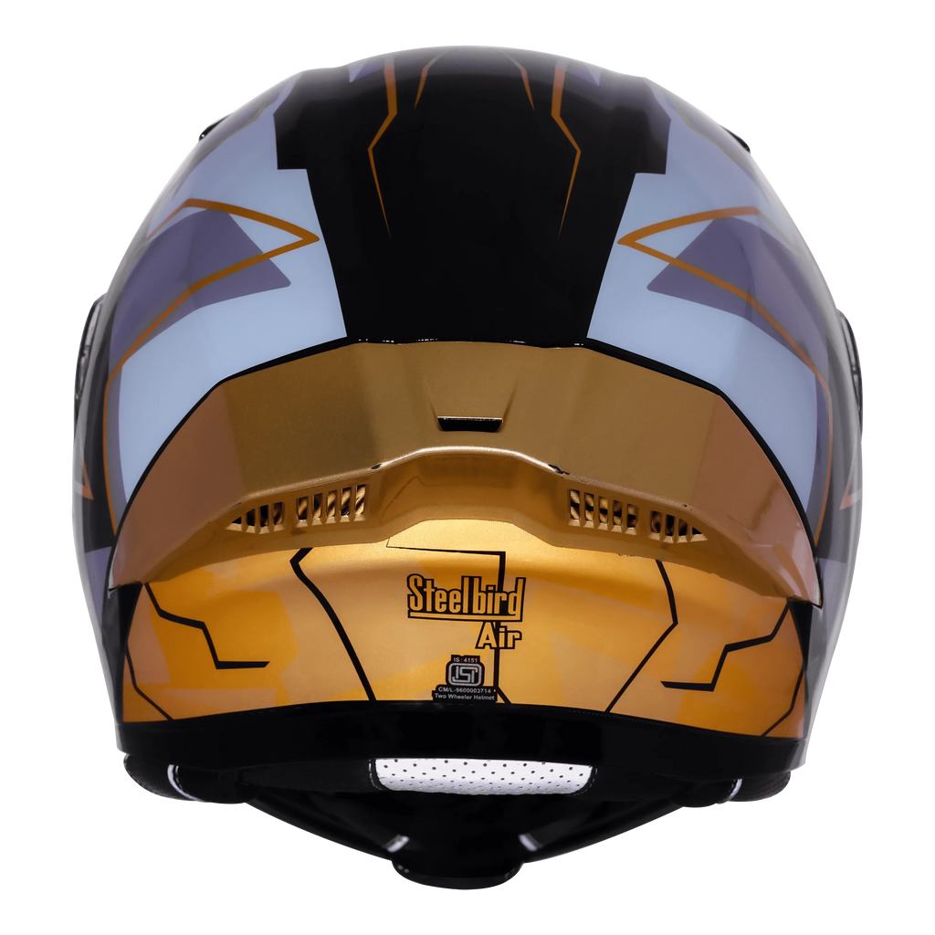 Steelbird Sba 20 09 Black Mettalic Gold Flip Up Helmet
