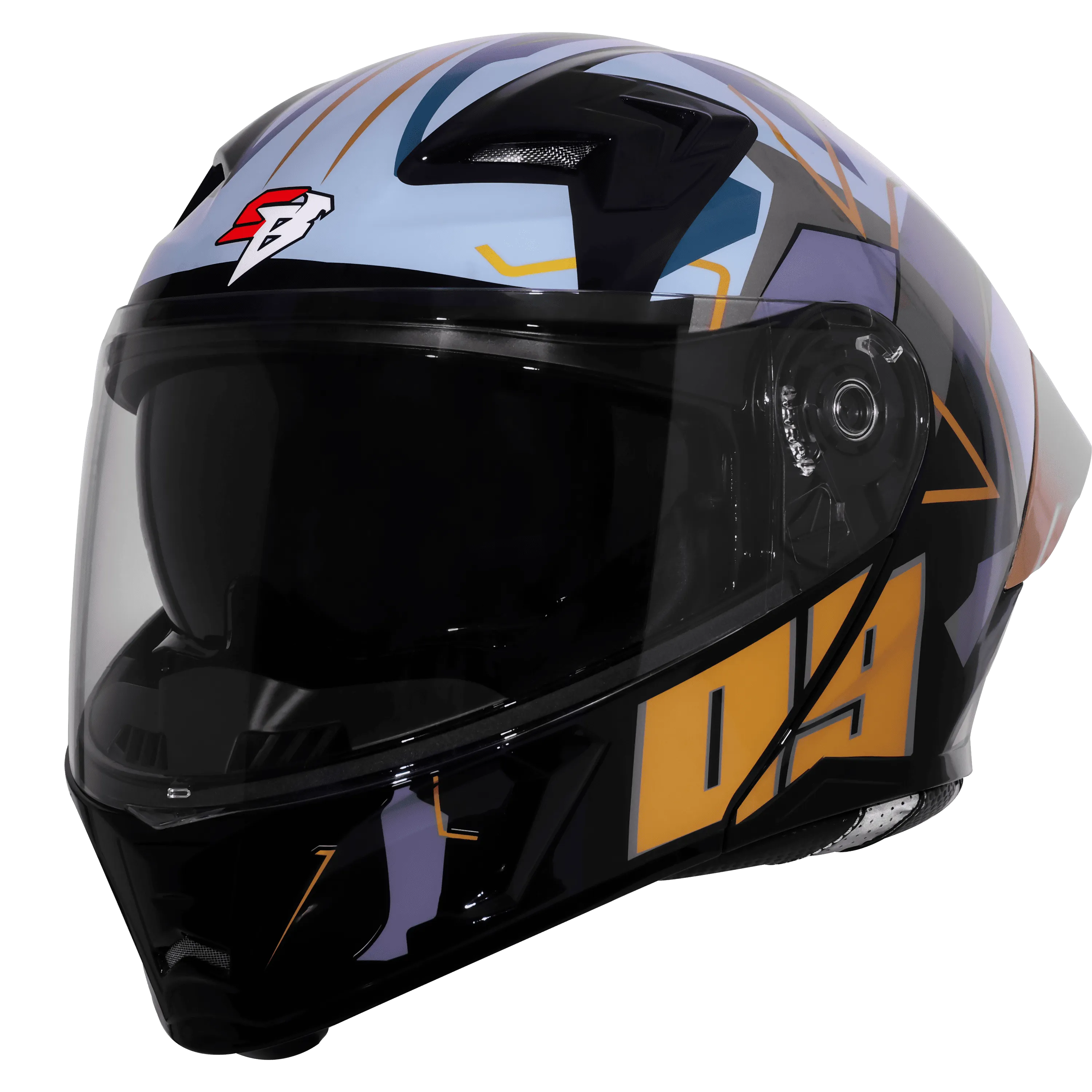 Steelbird Sba 20 09 Black Mettalic Henna Flip Up Helmet