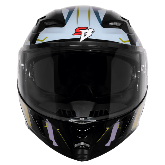 Steelbird Sba 20 09 Black Mettalic Yellow Flip Up Helmet