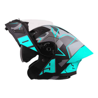 STEELBIRD Sba 20 09 Glossy Black Jazz Blue Full Face Helmet