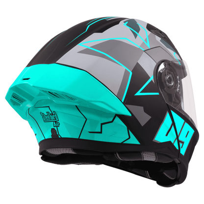STEELBIRD Sba 20 09 Glossy Black Jazz Blue Full Face Helmet
